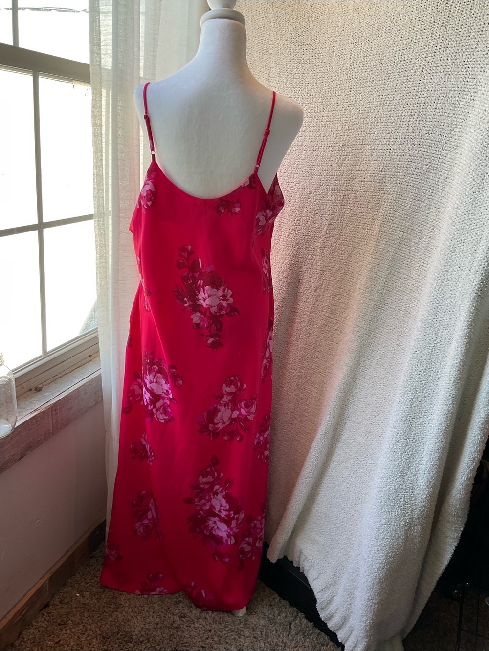 Sleeveless Floral Maxi Slip Dress in Bright Pink - Picture 4 of 6